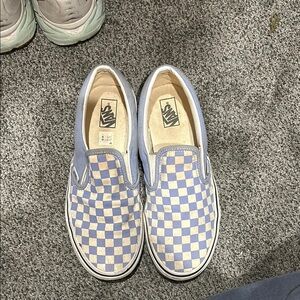 Vans Blue Checkered Slip-On Shoes